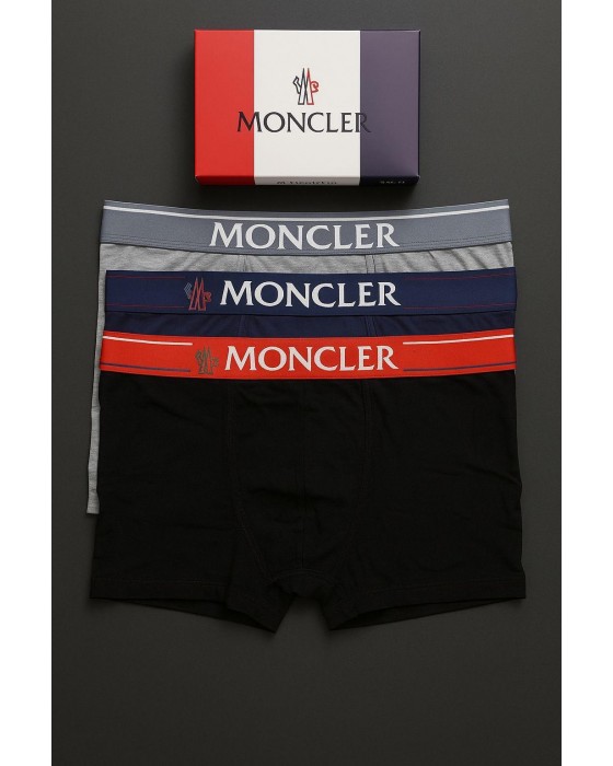 Moncler Üç Renk Erkek Boxer İç Çamaşır